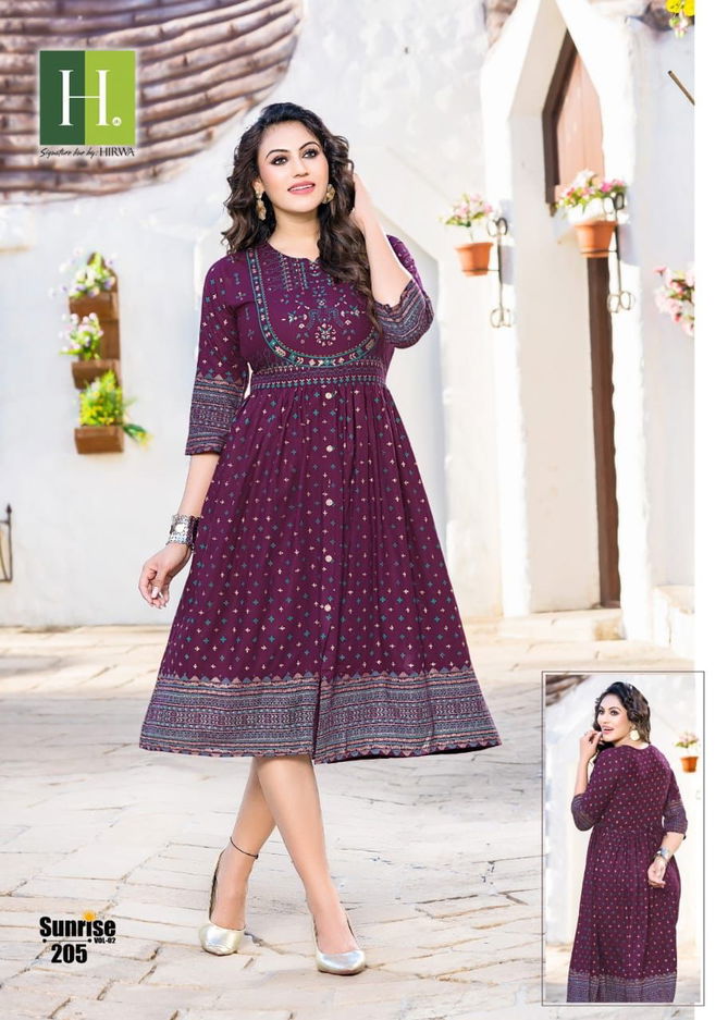 Sunrise Vol 2 By Hirwa Long Kurtis Catalog